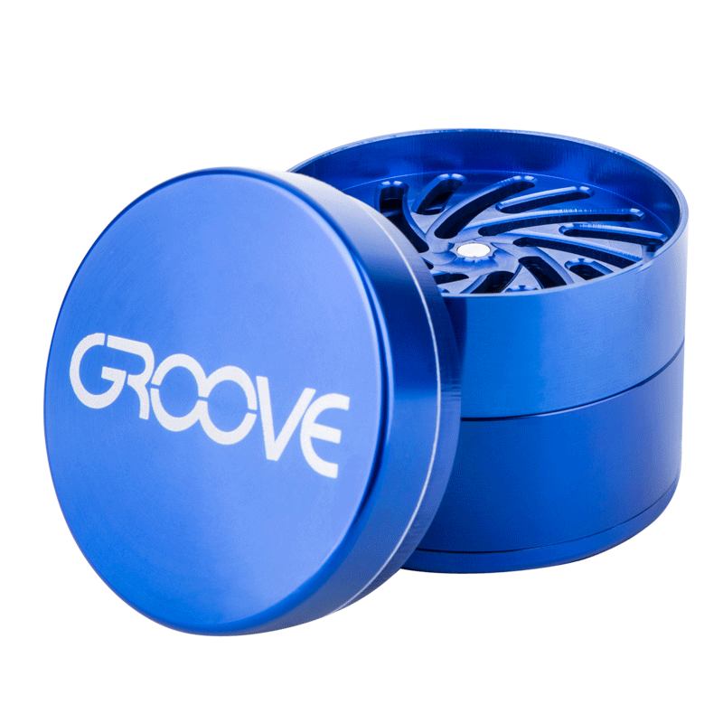 Groove 4-Piece Grinder Grinders : Aluminum Aerospaced 2.5"(63mm) Blue 