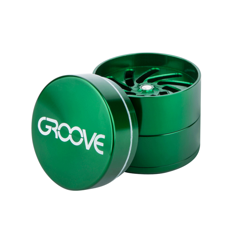 Groove 4-Piece Grinder Grinders : Aluminum Aerospaced 2.5"(63mm) Green 