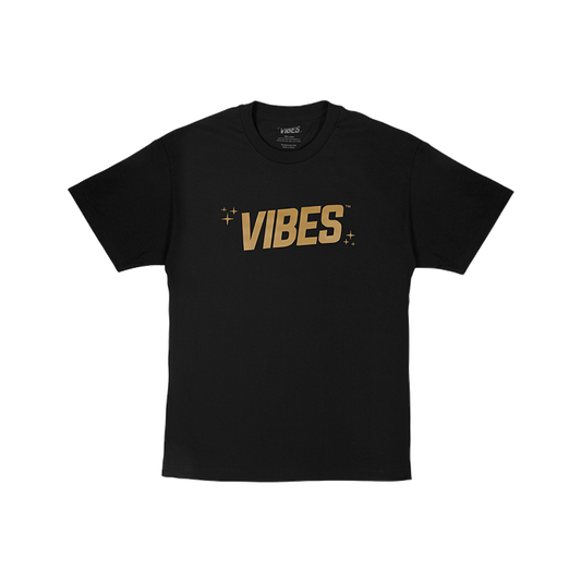 VIBES Blue T-Shirt w/ Gold Logo Vibes Rolling Papers gldonblk l