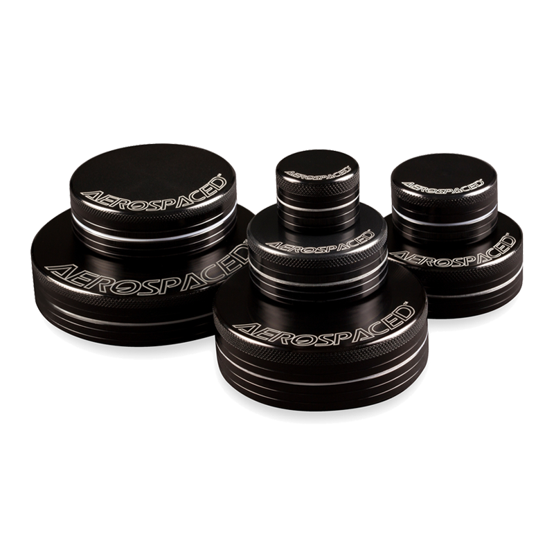 Aerospaced 2 Piece Grinders/Sifters Grinders : Aluminum Aerospaced Black 1.2" (30mm) 